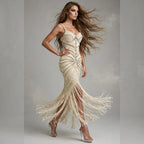 Pearl Goddess Dress Lumina, Custom Wedding & Evening Couture, Made to Measure