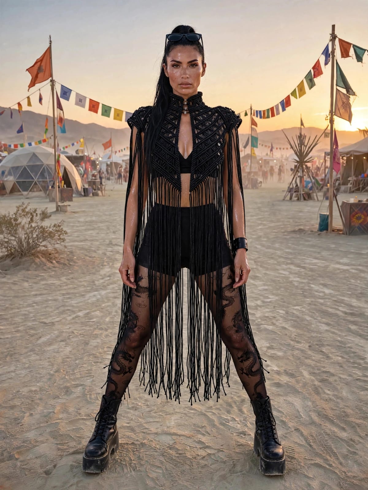 Macrame Festival Cape Vest, Boho Burning Man Cape, Handmade Statement Cape, Made to Order Custom