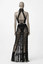 Festival Goddess 2-Piece Set with Fringe Skirt – Obsidian